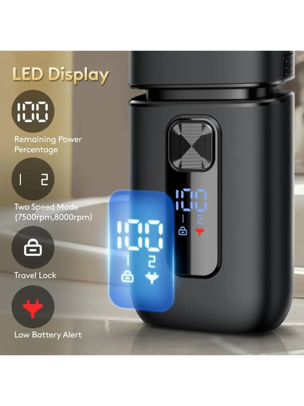 Men's Electric Razor - Foil Shaver, Wet/Dry, 150-Min Runtime, Waterproof, LED